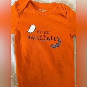 Carter's Orange Halloween Baby Long Sleeve Onesie